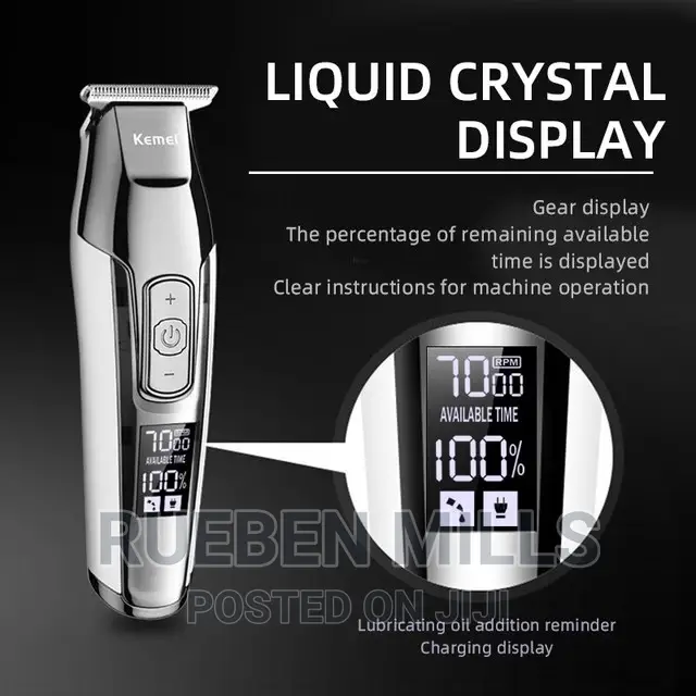 Rechargeable Silver Kemei Barbering Shaving Machine