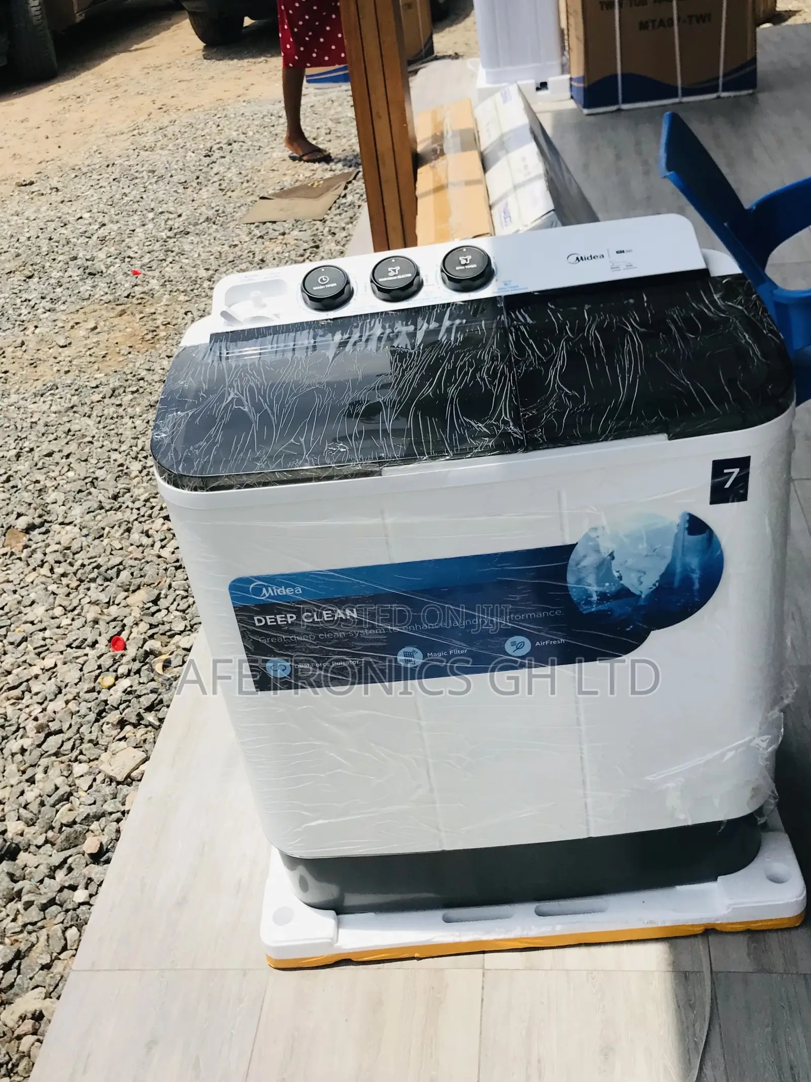 Washingmachine 7kg Topload Semiautomatic Midea  White/Blue