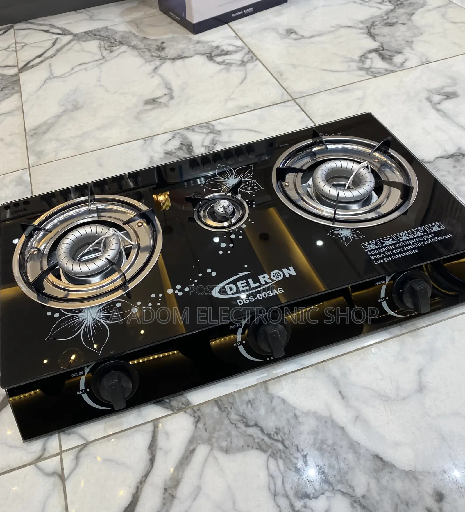 Fast Cooking Delron 3 Gas Cooker(Black) 