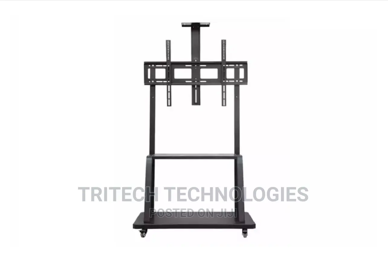 Heavy Duty TV Floor Stand With Av Component Shelf 60"~85'