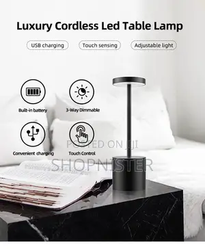 Black Portable Led Dimmable Table Lamp