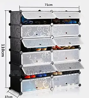 6*6, 12 Space Plastic Shoe Rack