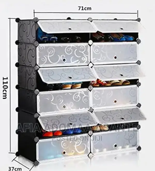 6*6, 12 Space Plastic Shoe Rack