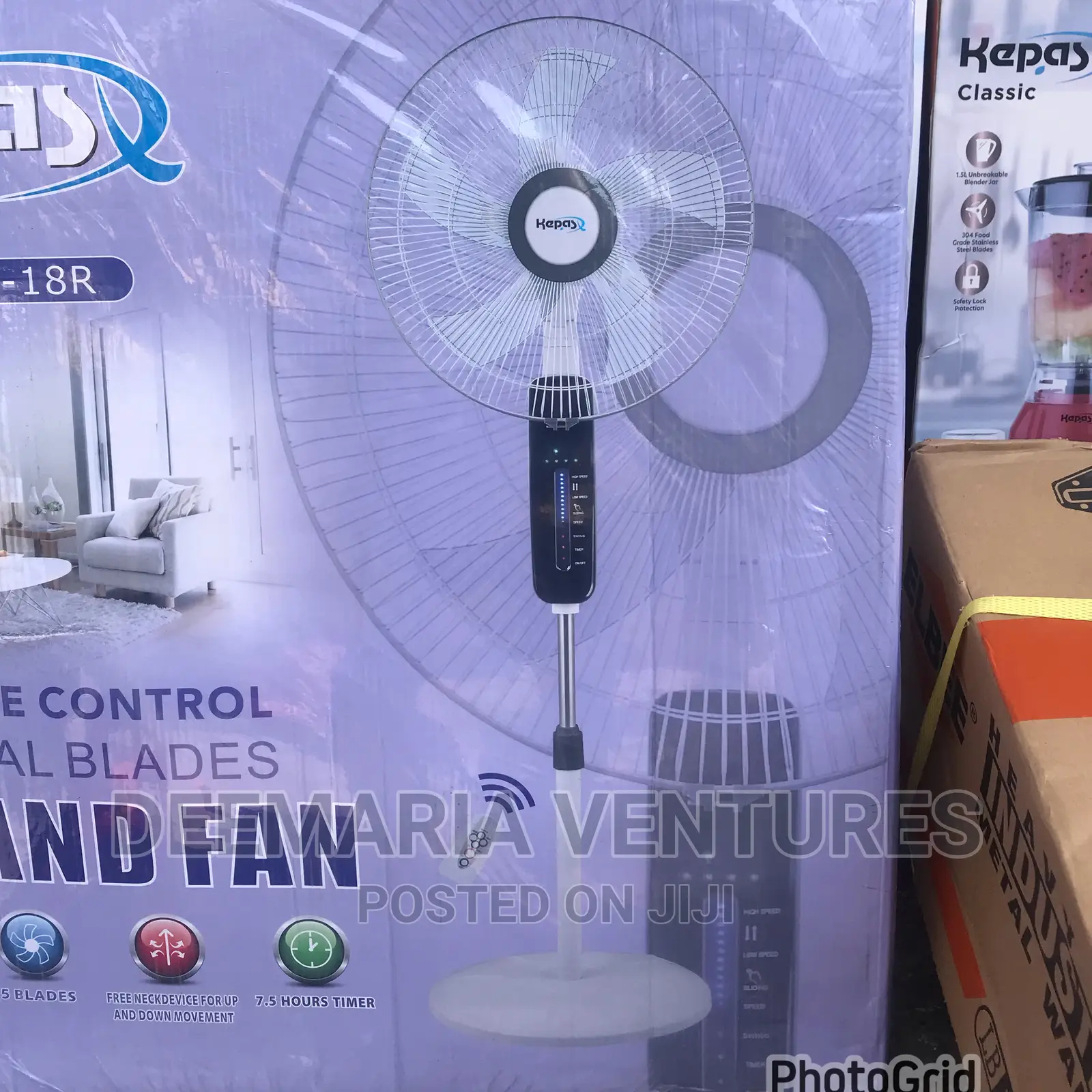 Kepas 18 Inches Remote Control Dual Blades Standing Fan