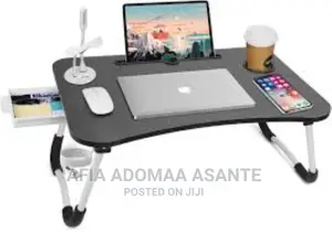 Foldable Laptop/Study Table With USB Port And Side Drawer
