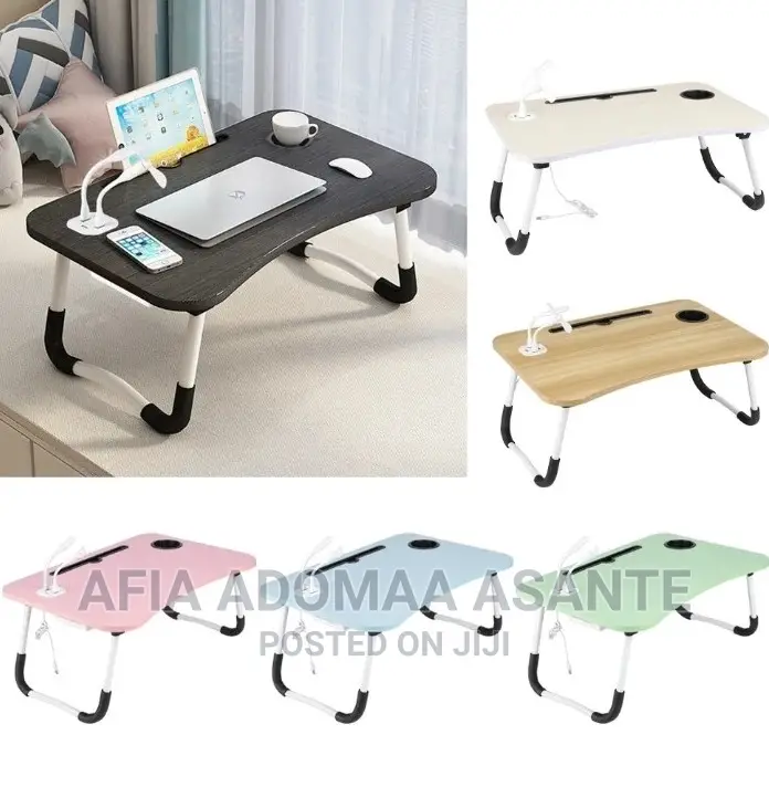 Foldable Laptop/Study Table With USB Port And Side Drawer