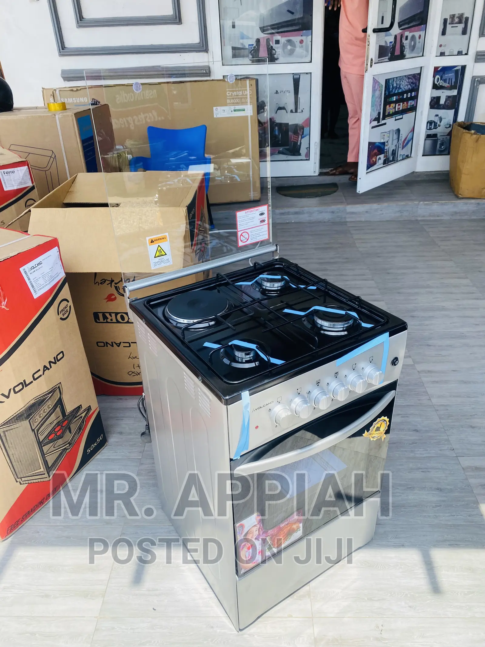 Reliable and Effective Volcano 3gas Cooker + 1electric,Gray