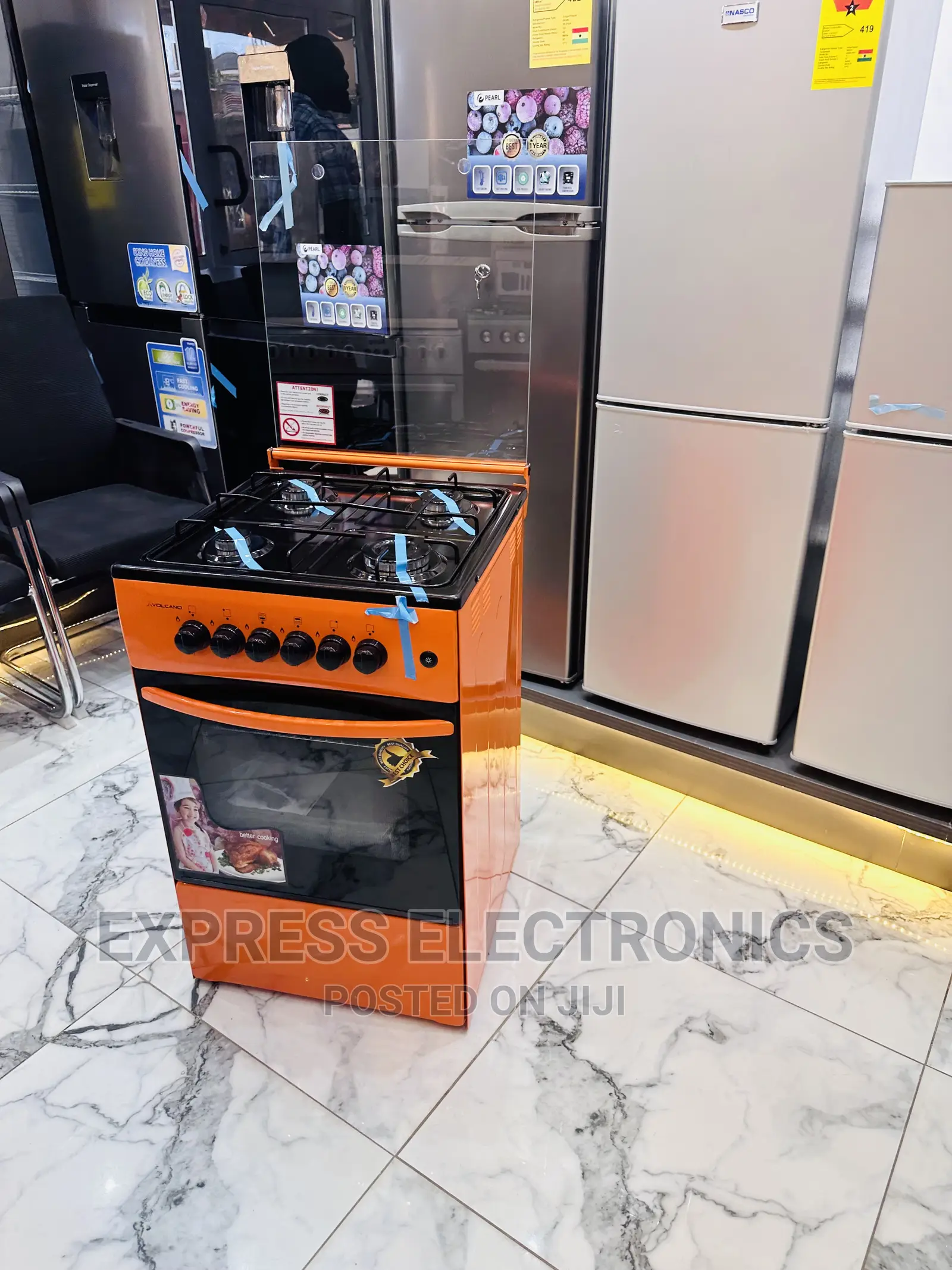 Extra Morden Gas Cooker Oven Orange 4burner Oven Grilll