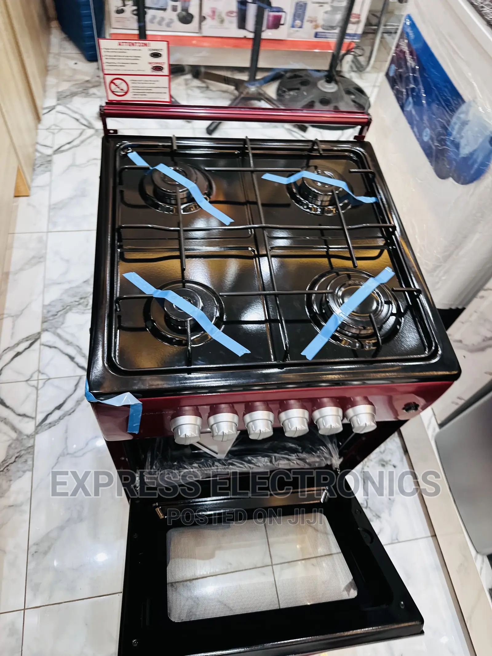 Extremely Well Gas Cooker Oven Red 4burner