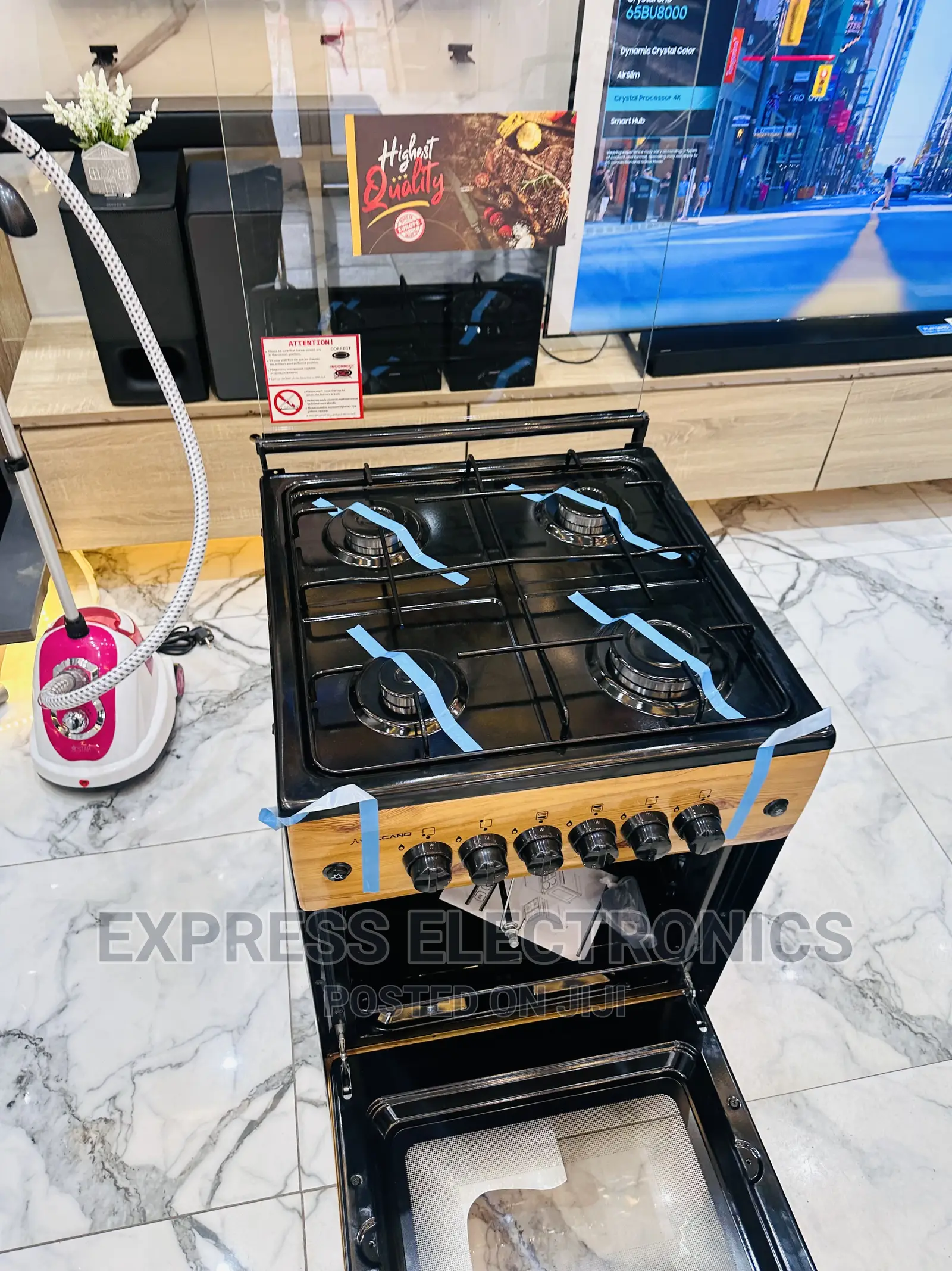 Call  and Order for Light Wooden 4burner 50/50 Oven Grill