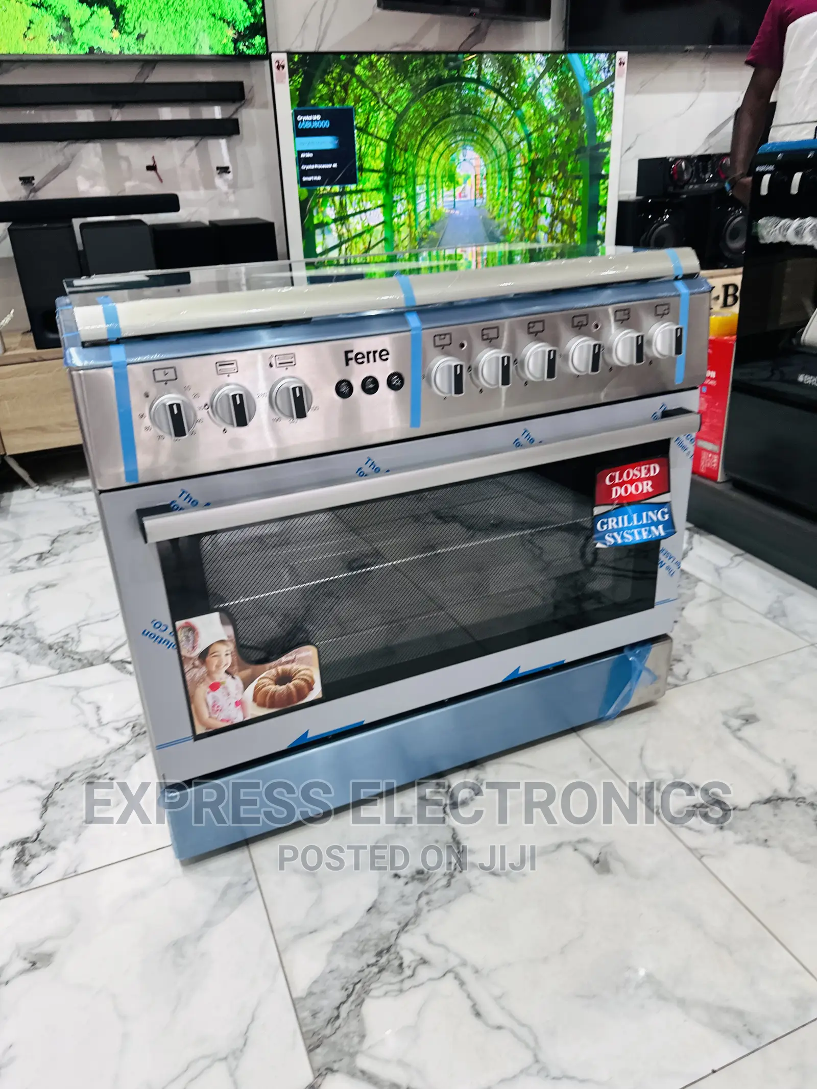 Look Very Stylish 6burner Gas Cooker Oven Grill Rotisserie