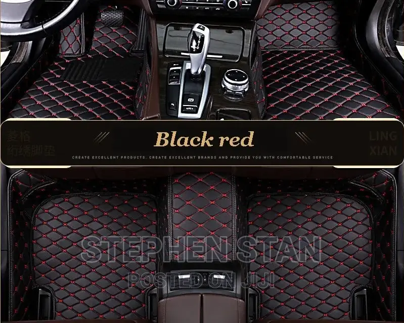 4d High Quality Brown Luxury Leather Car Floor Mat Carpet