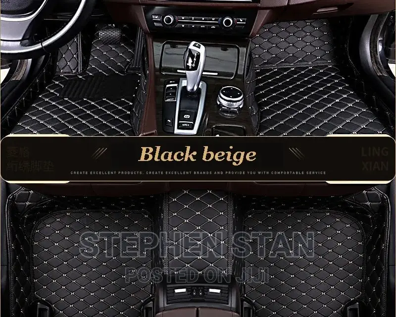 4d High Quality Brown Luxury Leather Car Floor Mat Carpet