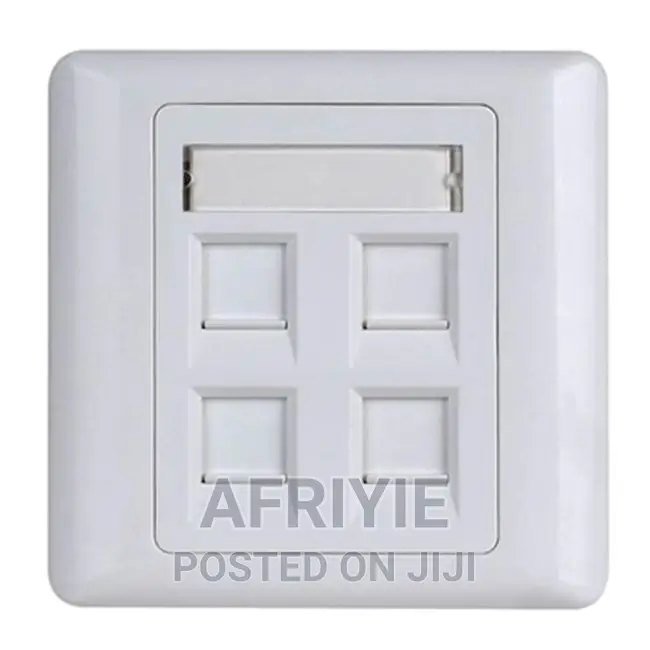 4 Port RJ45 Keystone Wall Jack Faceplate