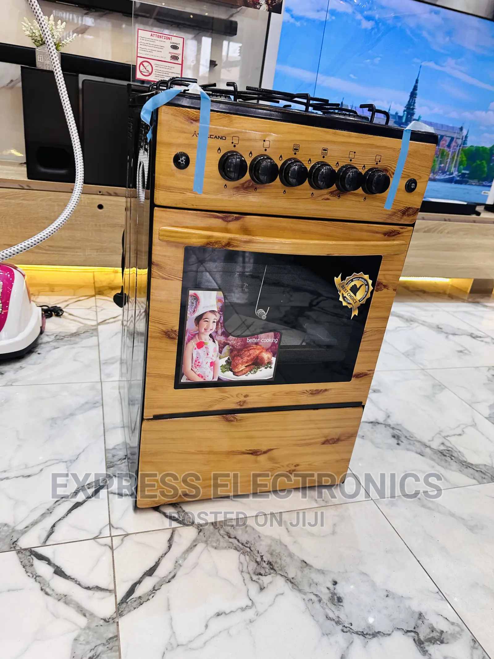 Heatwave Gas Cooker Cooker Oven 4burner Light Wooden 50/50