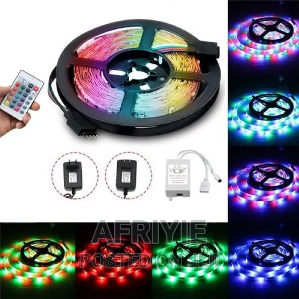 Flexible RGB LED Strip Light With Remote Control - Multicolo