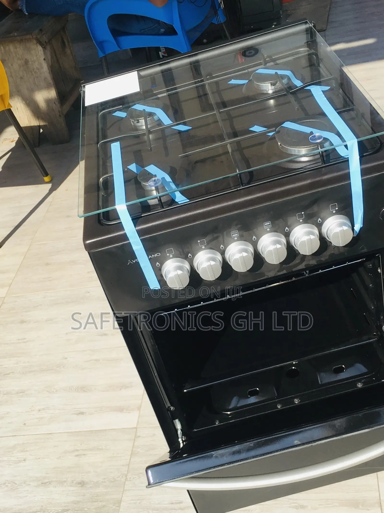 Sealed 4 Gas Oven With Grill Volcano 50x50 Black Burner 