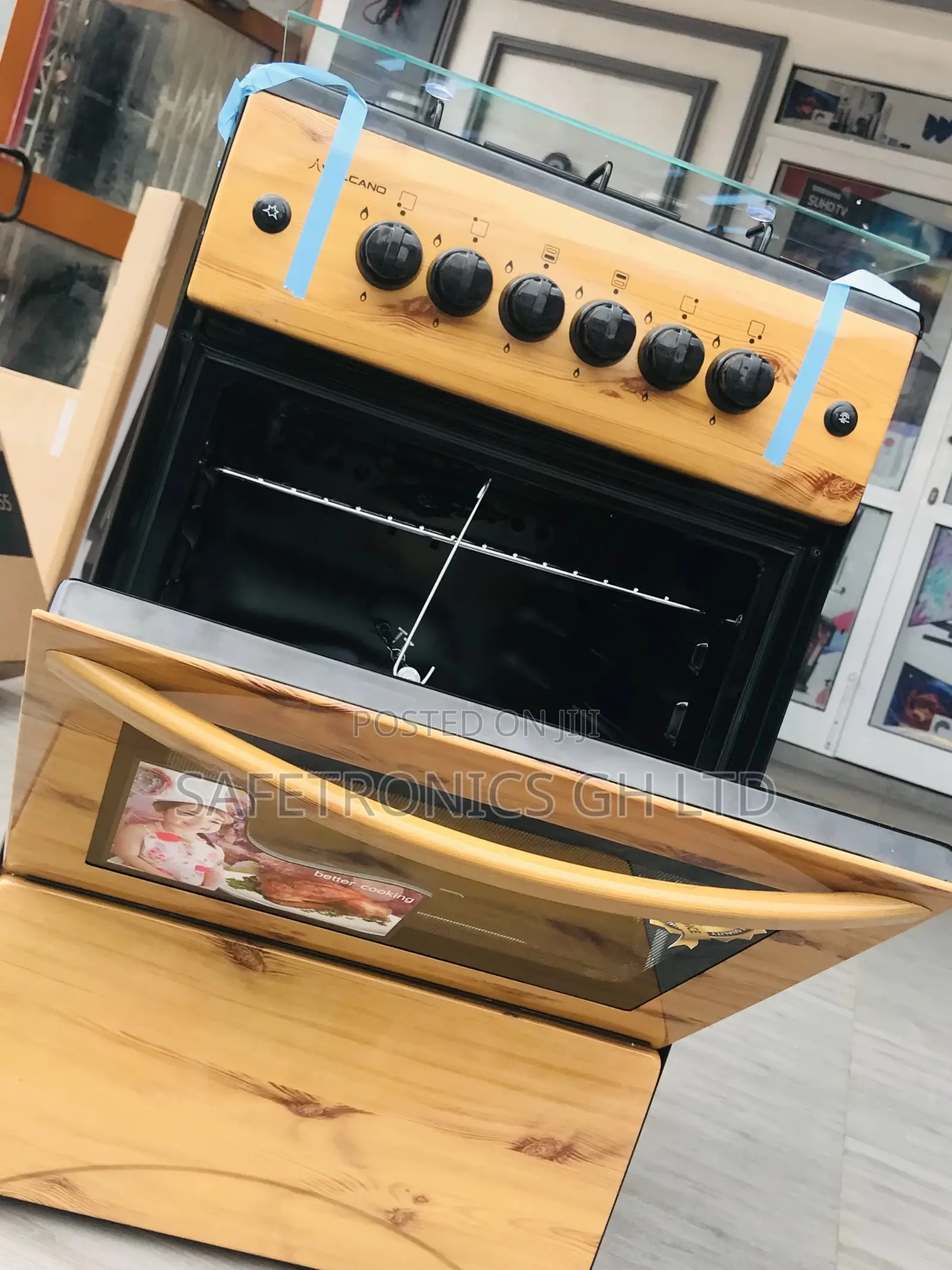 Quality Volcano Light Wooden 4 Gas Oven With Grill 50x50