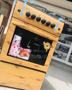 Gas Cooker 50x50 Light Wooden Volcano Oven With Grill 4 Gas