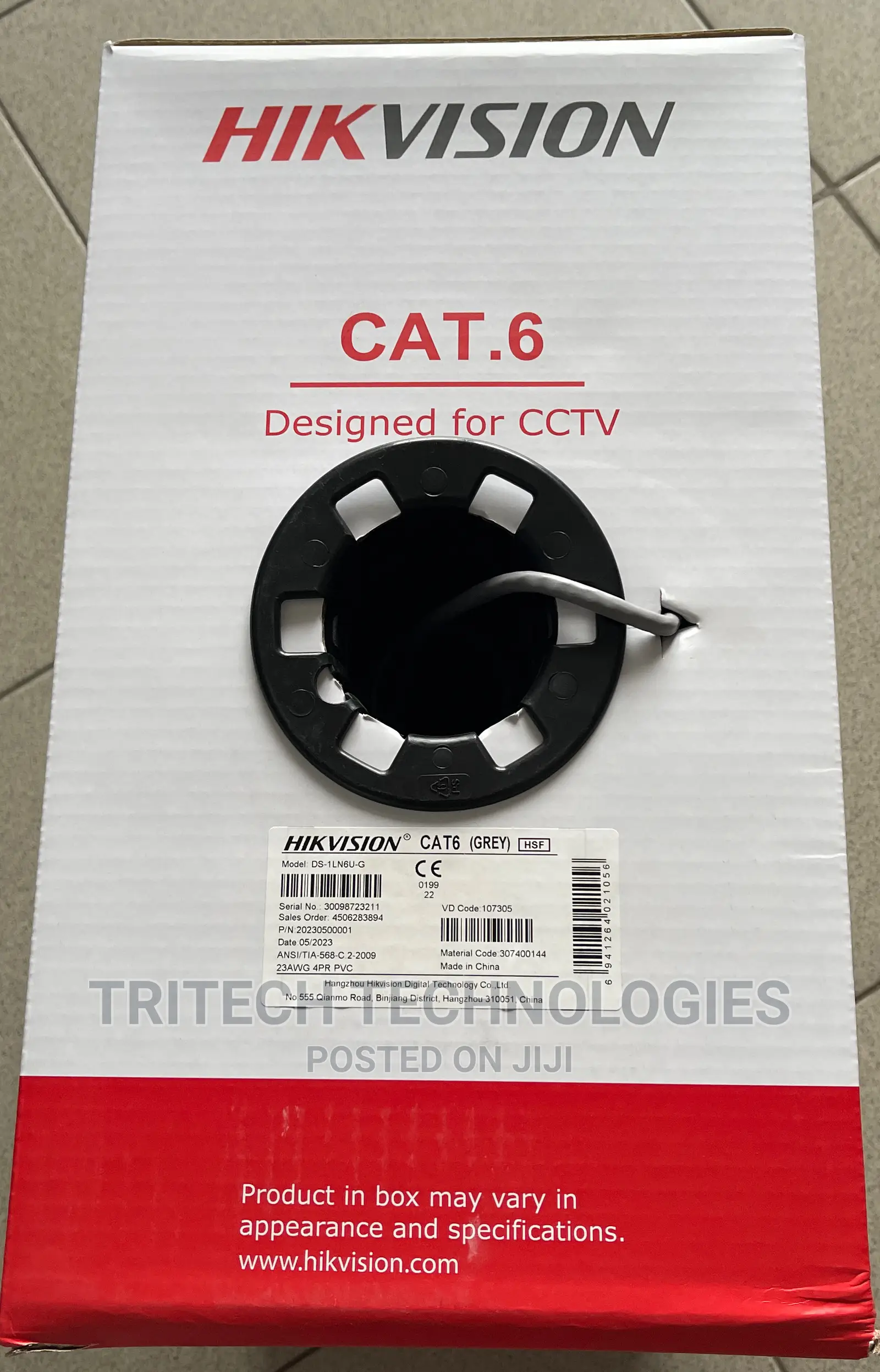 Hikvision CAT6 UP 305M Network Cable Solid Copper 24AWG
