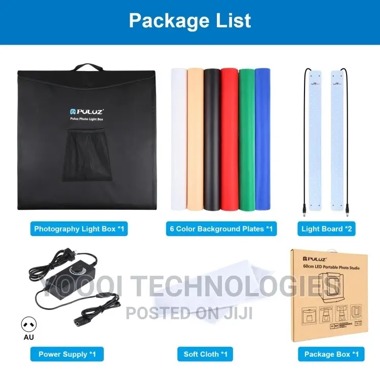 Puluz 60cm Photo Studio Light Box With 6 Backdrops