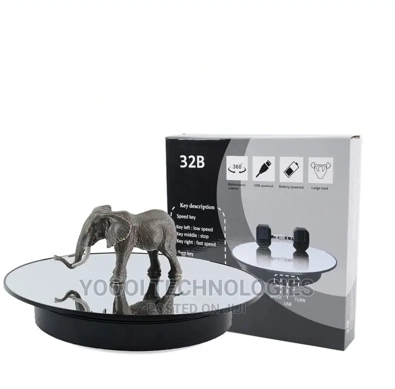 32cm Mirror 360degree Rotating Turntable Photo Display Stand