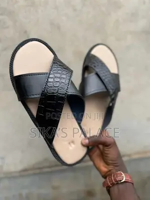 Black Crocs Crocodile Slippers