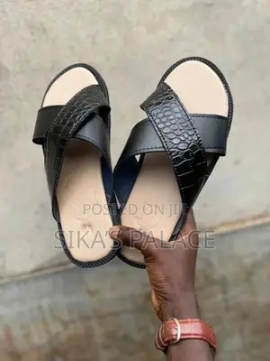 Black Crocs Crocodile Slippers