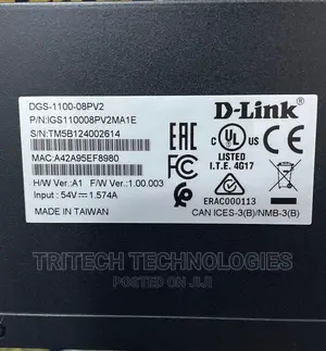 D-Link 8port Gigabit Poe Smart Managed Switch DGS-1100-08pv2