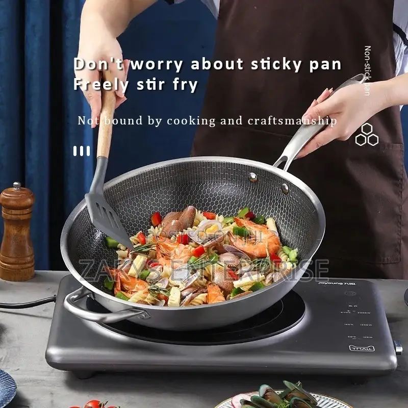 Stainless Steel Non Stick Wok 34cm
