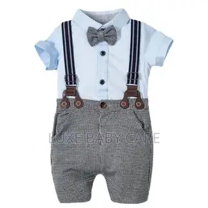 2pcs Newborn Baby Boy Short Outfits, Set Casual