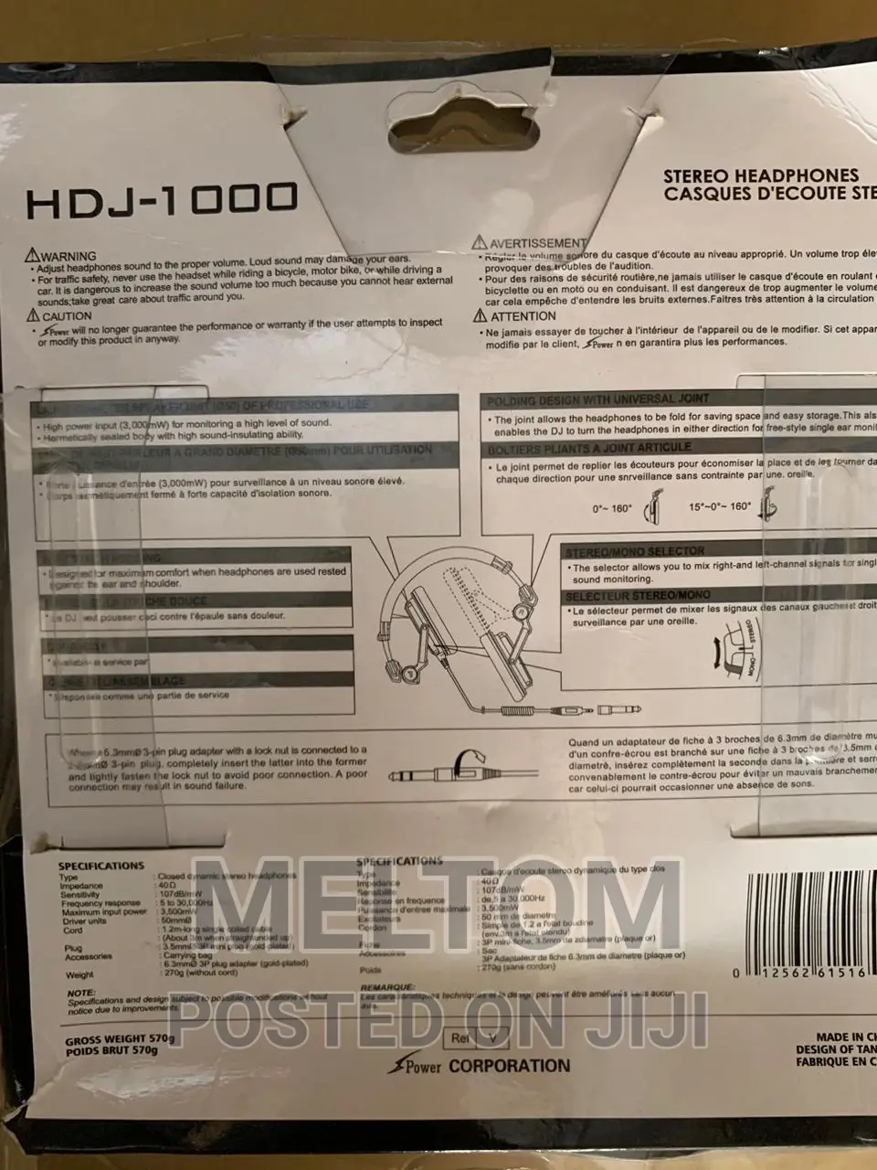 Power DJ Headphone (Hdj-1000)