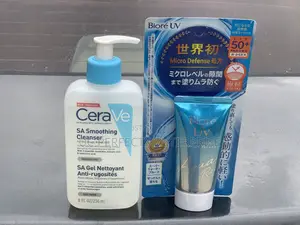 Cerave Sa Cleanser and Biore UV