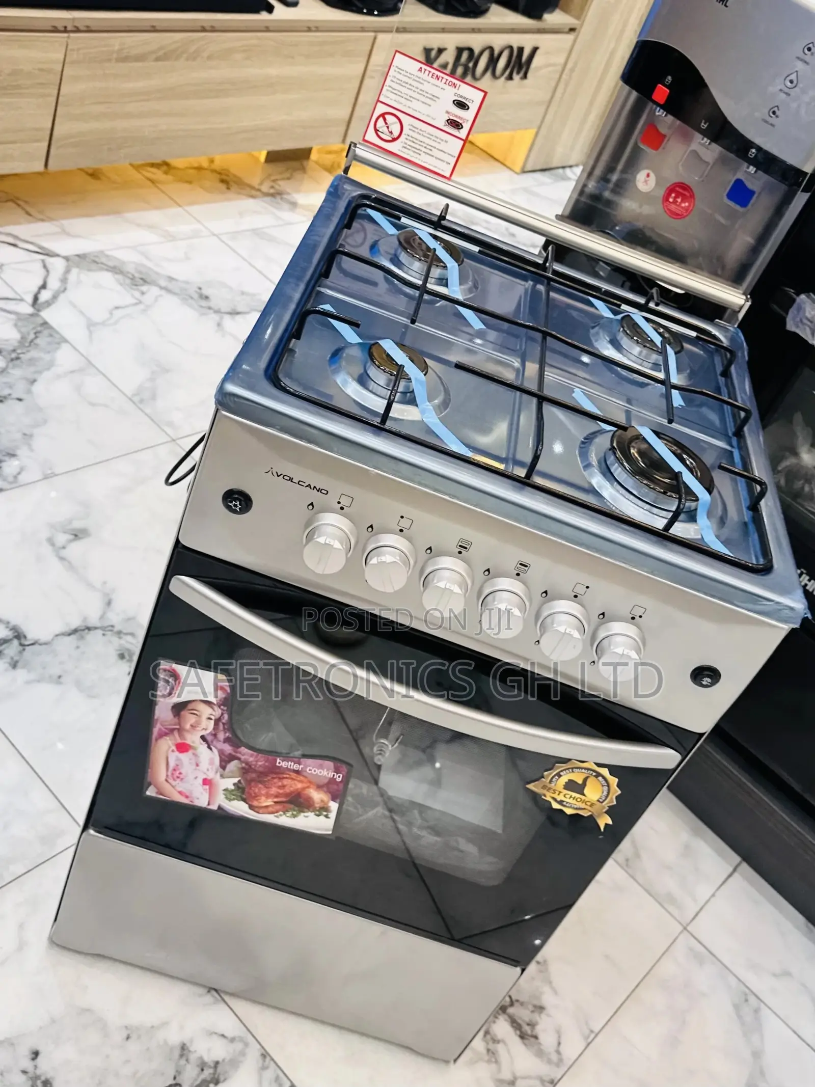Volcano Sliver 4 Gas Oven With Grill Burner 50x50 Cooker