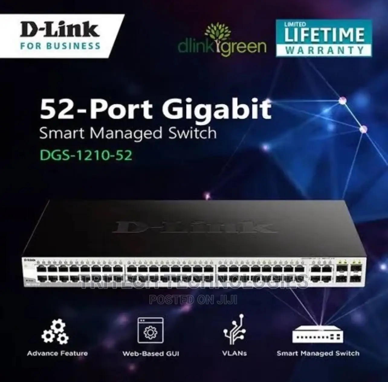 D-Link 52port Gigabit Smart Managed Switch DGS-1210-52mp