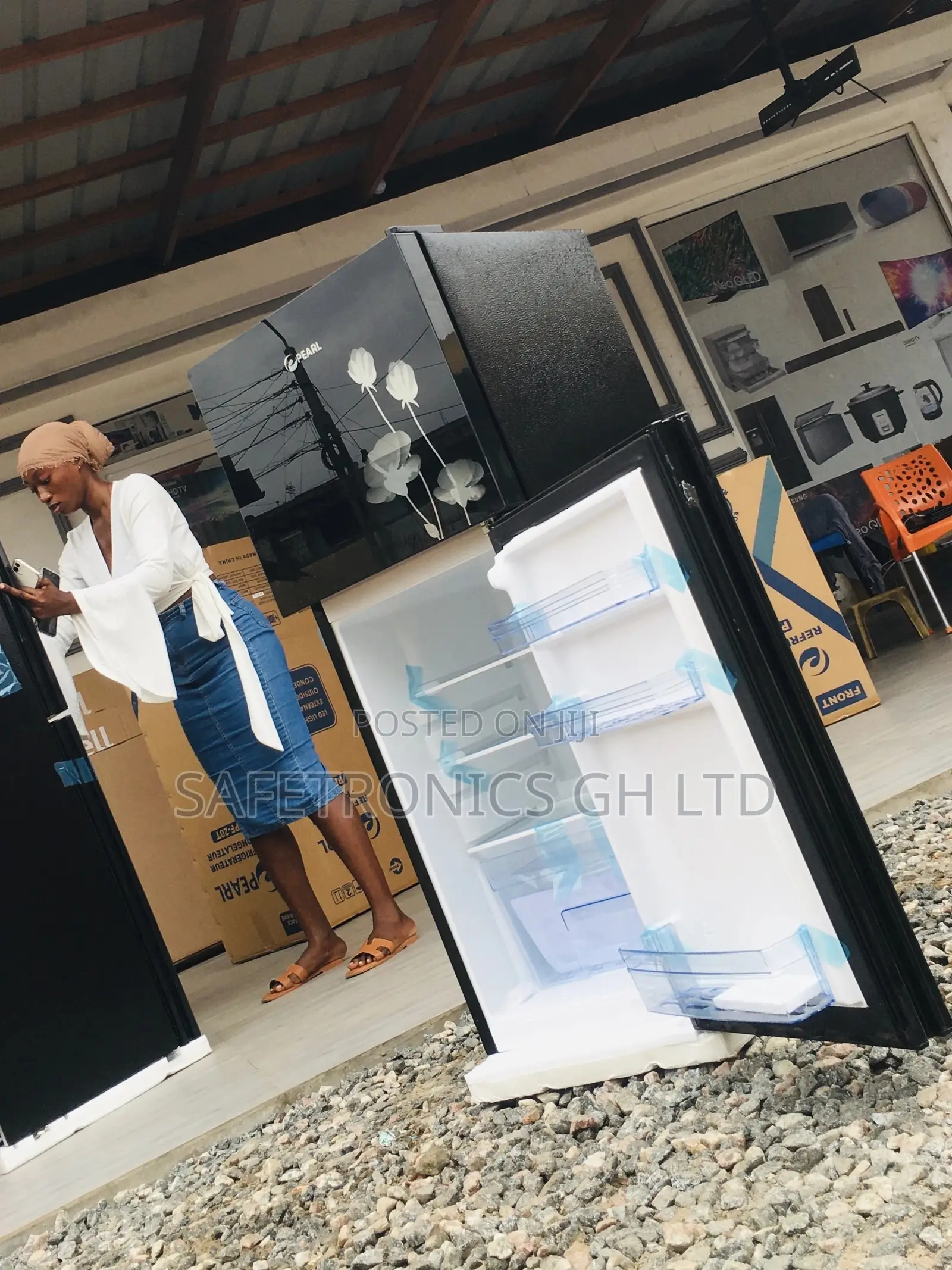Topfreezer Black Doubledoor PF-17T Pearl Fridge 