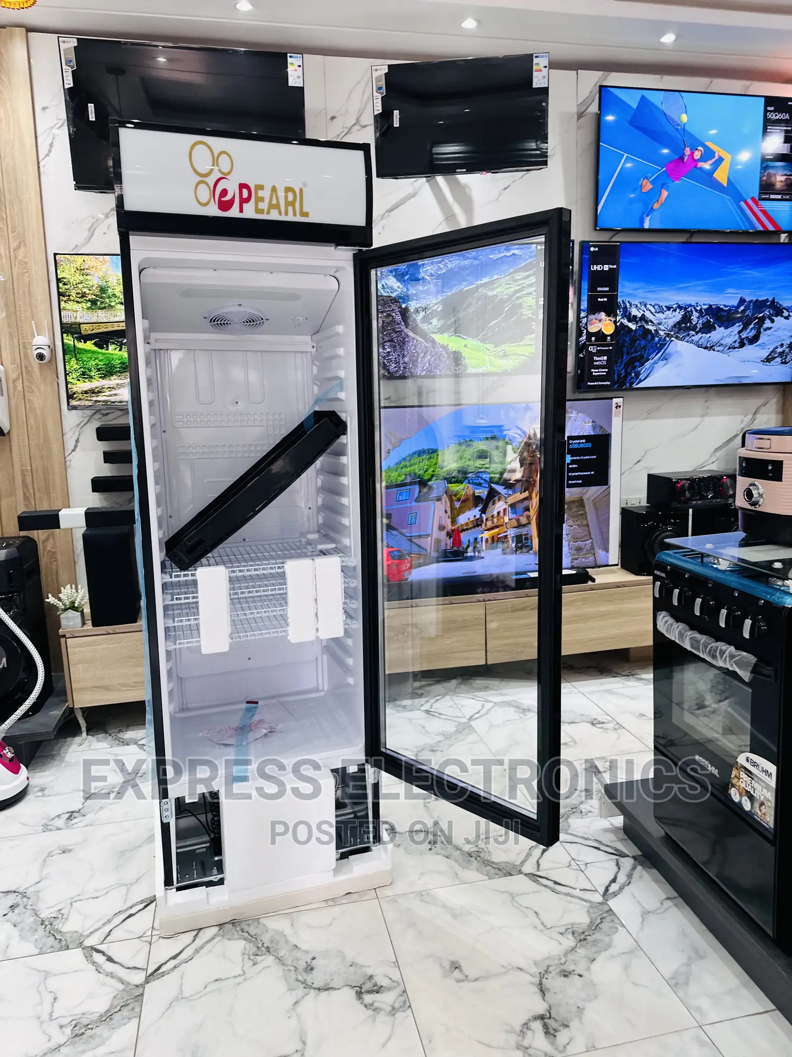 Energy Efficient Display Fridge PVC 424-2b Pearl