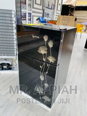 Reliable and Effective PearlPF-10t Double Door Fridge,Black