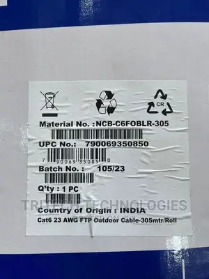 D-Link NCB-C6foblr-305 FTP PVC/ Uv Outdoor 23awg 305m Cat6