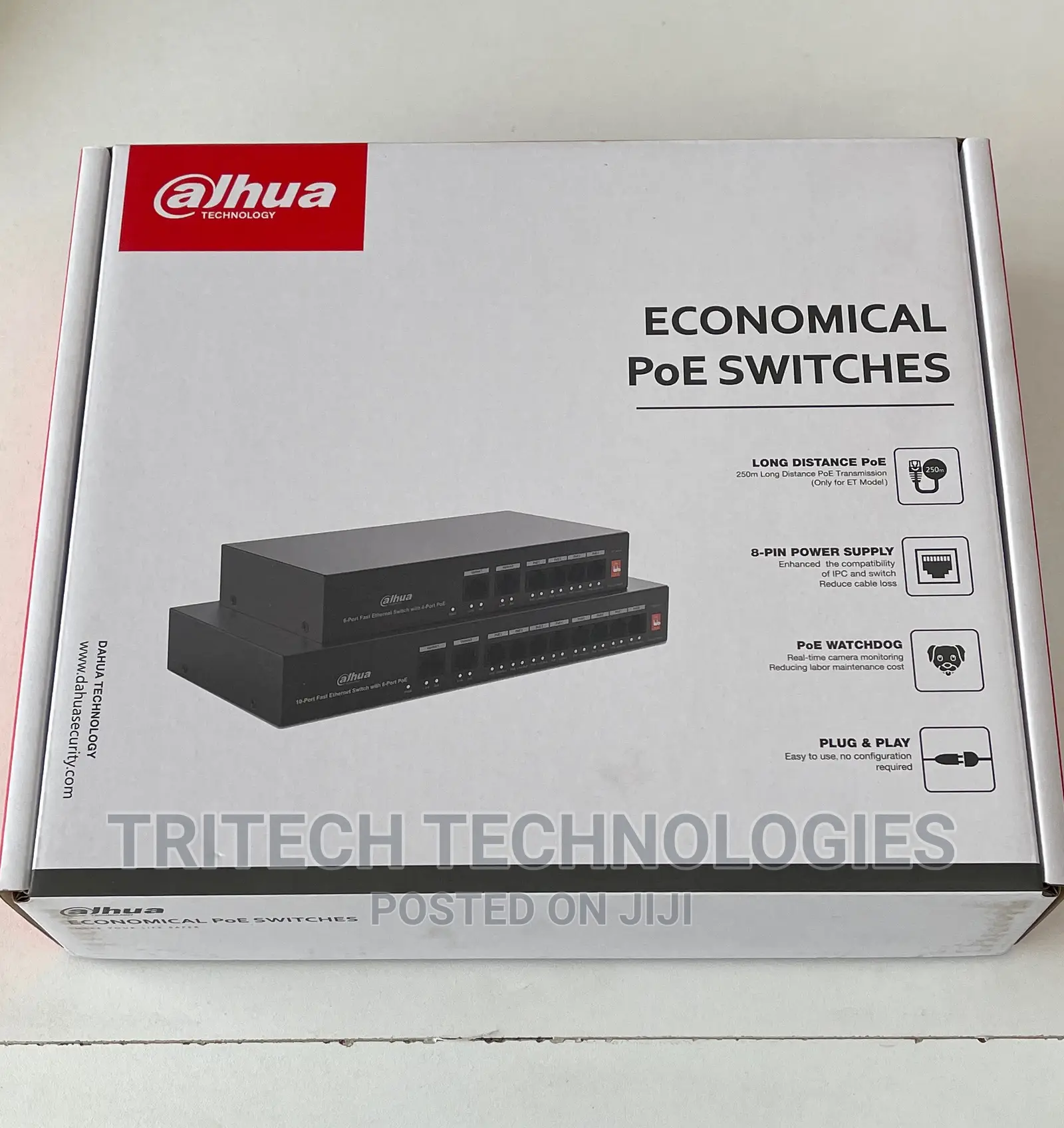 Dahua 8port With 2 Uplink Poe Switch (Pf3010-8et-65)
