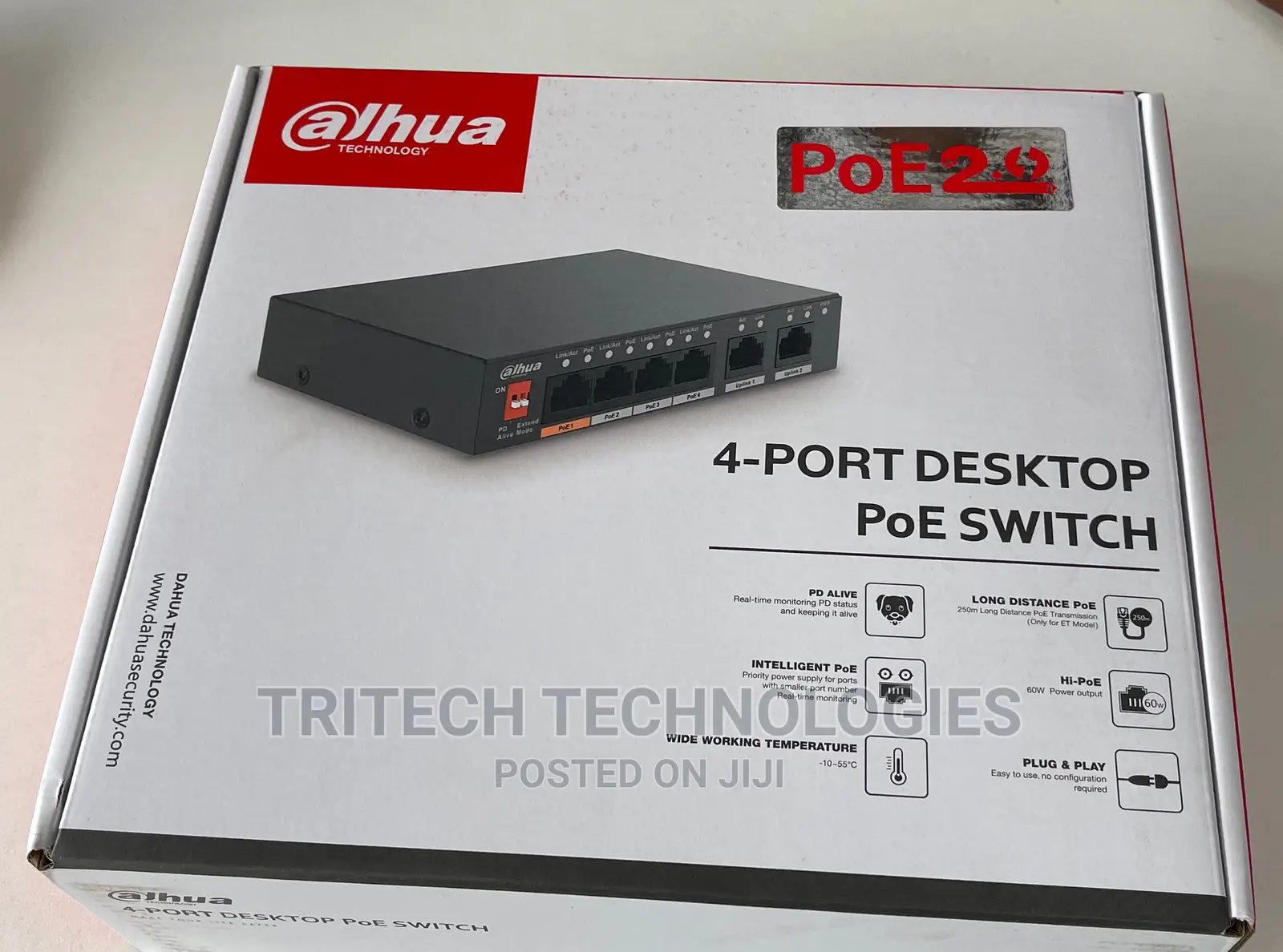 Dahua 4port Poe Switch Unmanaged With 2 Uplink