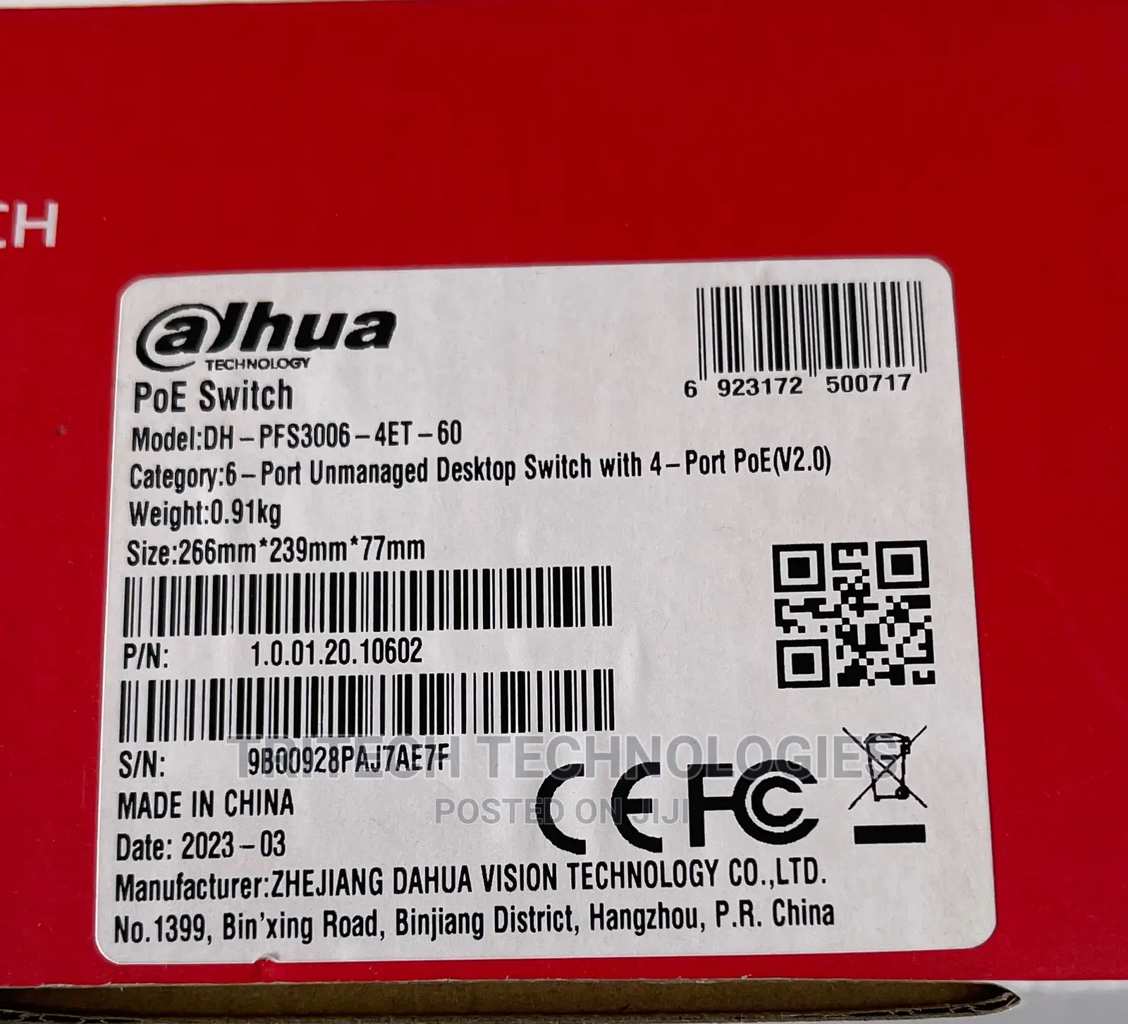 Dahua 4port Poe Switch Unmanaged With 2 Uplink