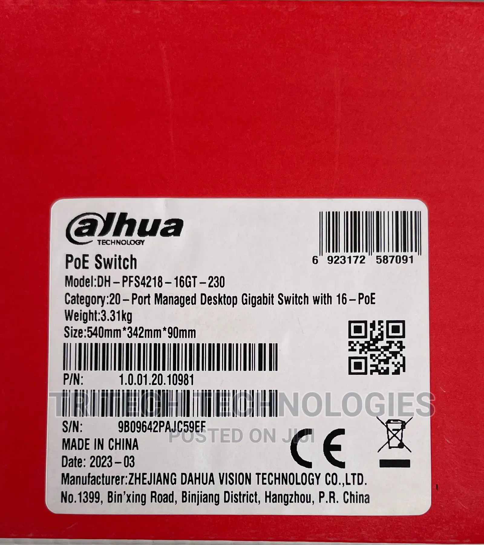 DAHUA PFS4218-16GT 18-port Managed Gigabit Switch Port Poe