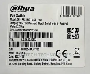 Dahua 8port Poe Gigabit Managed Switch (DH-PFS4210-8GT-150)
