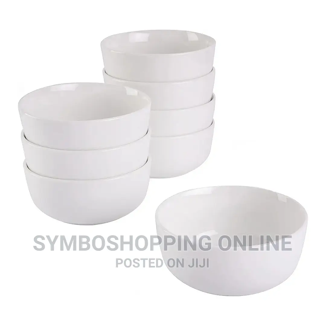 Gibson Home 8-Piece Porcelain Bowl Set, White