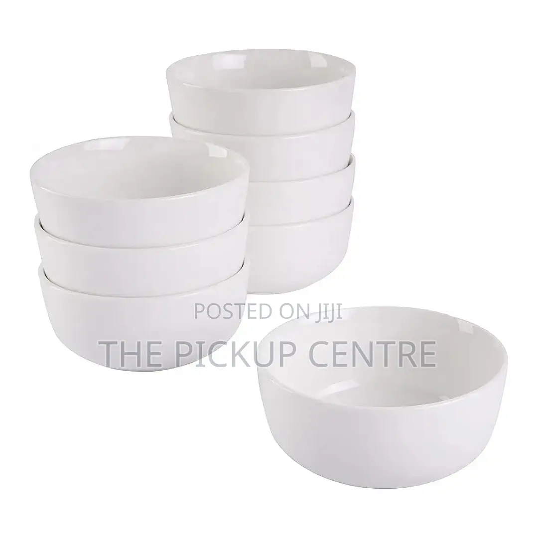 Gibson Home 8-Piece Porcelain Bowl Set, White