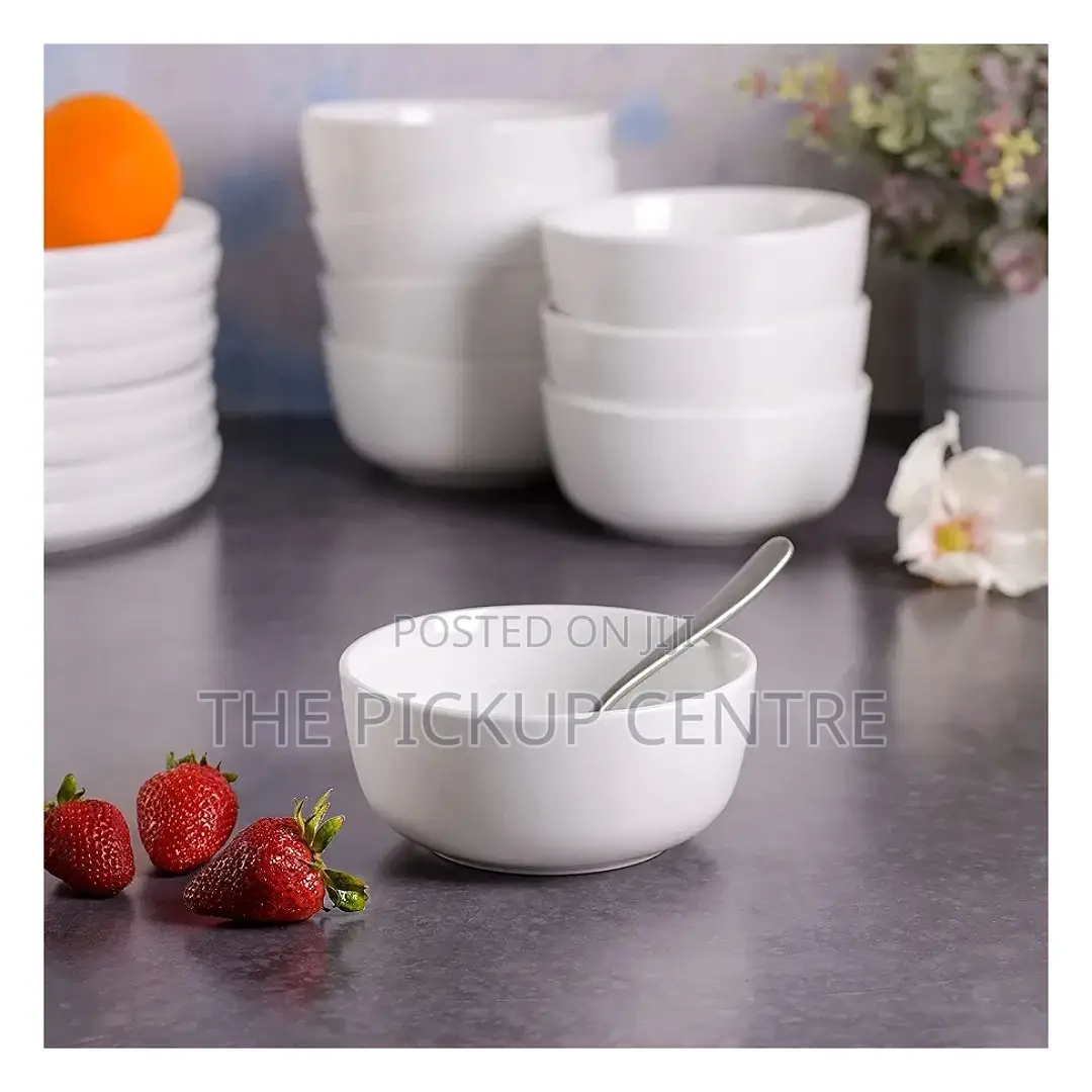 Gibson Home 8-Piece Porcelain Bowl Set, White