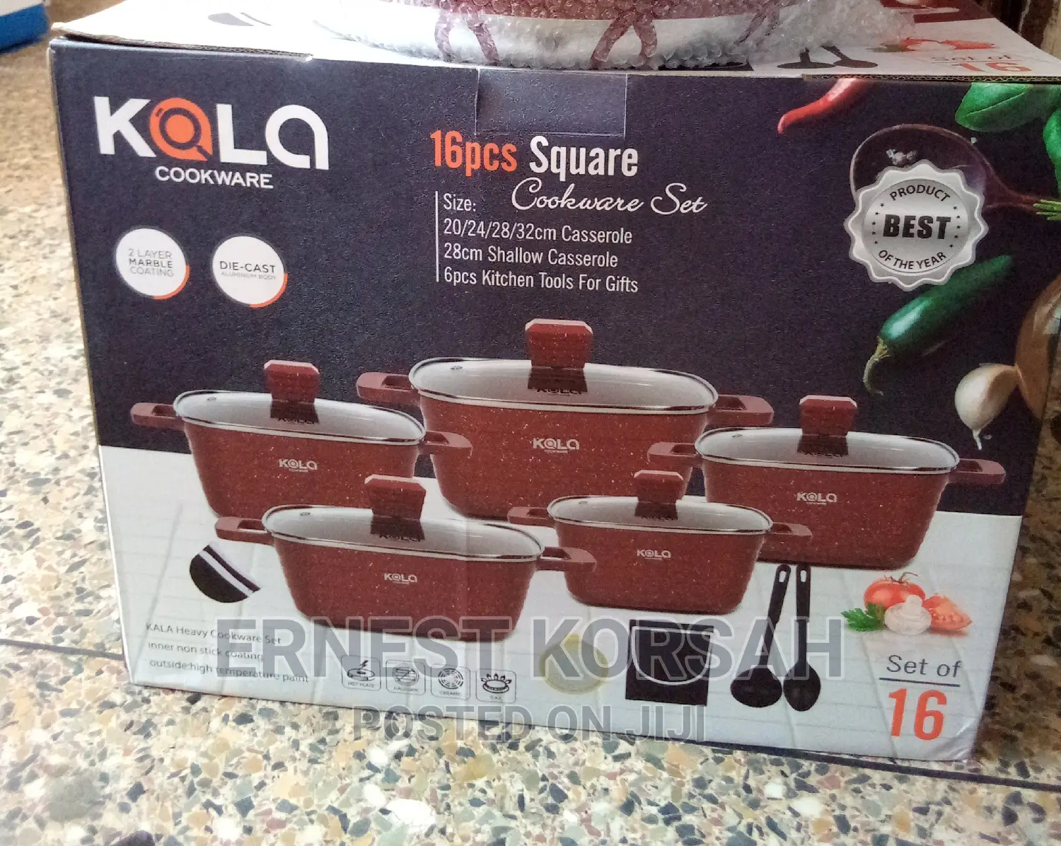 16 Pc's Square KOLA Cookware Set
