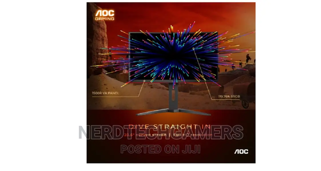 AOC C24G1A 24" Curved Frameless Gaming Monitor, FHD 1920x108