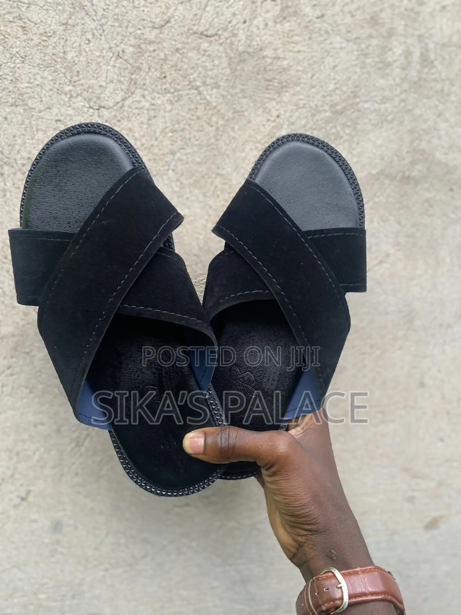 Black Suede Slippers